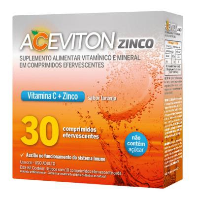 Vitamina C Aceviton Zinco 30 Comprimidos Efervecentes